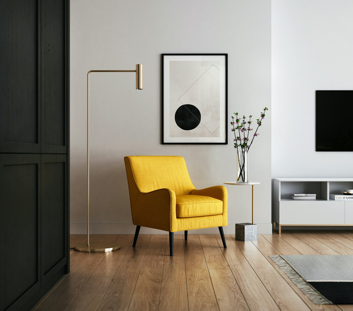 Modern living room — illustrative